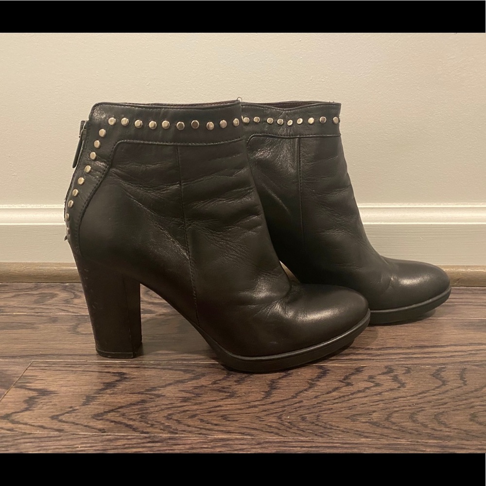 Black Italian Leather Ankle Boots